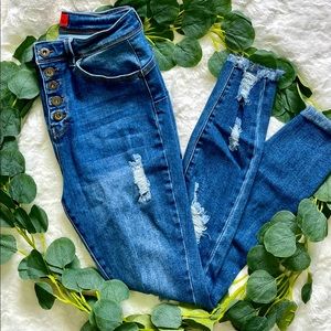 Size 9 high waisted distressed jeans